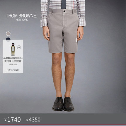 [秋冬优惠]THOM BROWNE 男士斜纹棉短裤休闲裤