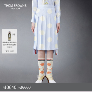 女士经典 BROWNE THOM 波点丝绸百褶半身裙 秋冬优惠
