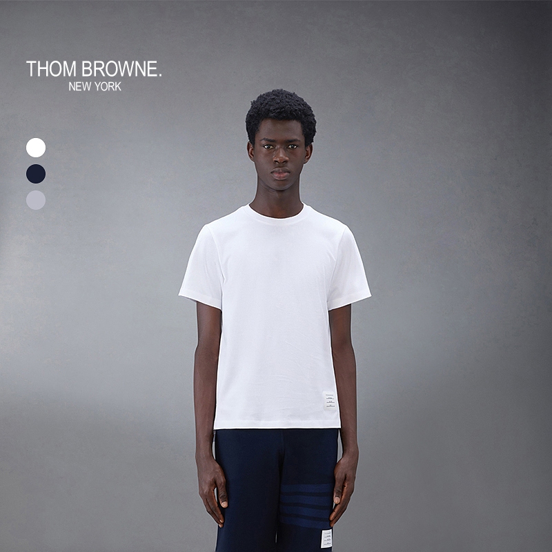 [趣味定制]THOM BROWNE 男士宽松圆领短袖T恤