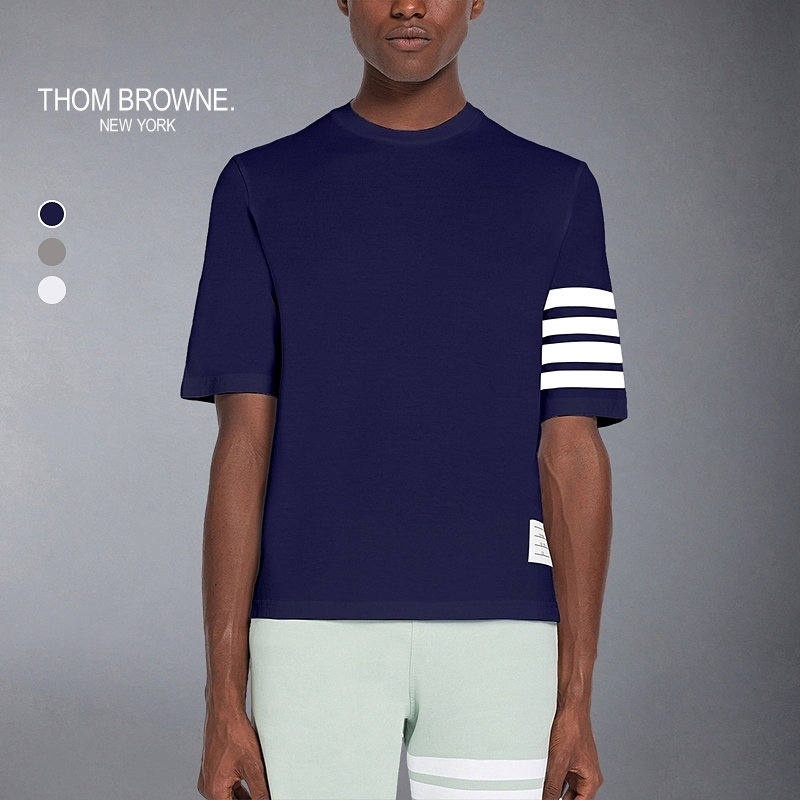 [热销补货]THOM BROWNE 男女同款四条纹短袖T恤