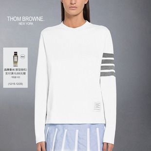 6期免息 四条纹长袖 THOM 男女同款 T恤 BROWNE
