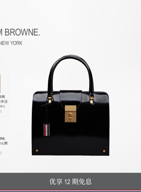 [12期免息]THOM BROWNE 黑色牛皮革MRS.THOM手提包