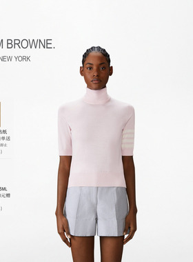[6期免息][秋冬新品]THOM BROWNE 女士细美利奴羊毛高领衫