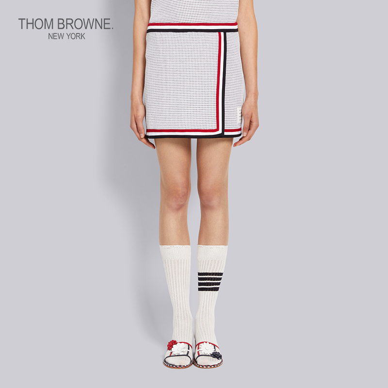 女士条纹短裙ThomBrowne短裙