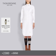 [秋冬优惠]THOM BROWNE 女士及膝牛津纯棉衬衫裙连衣裙
