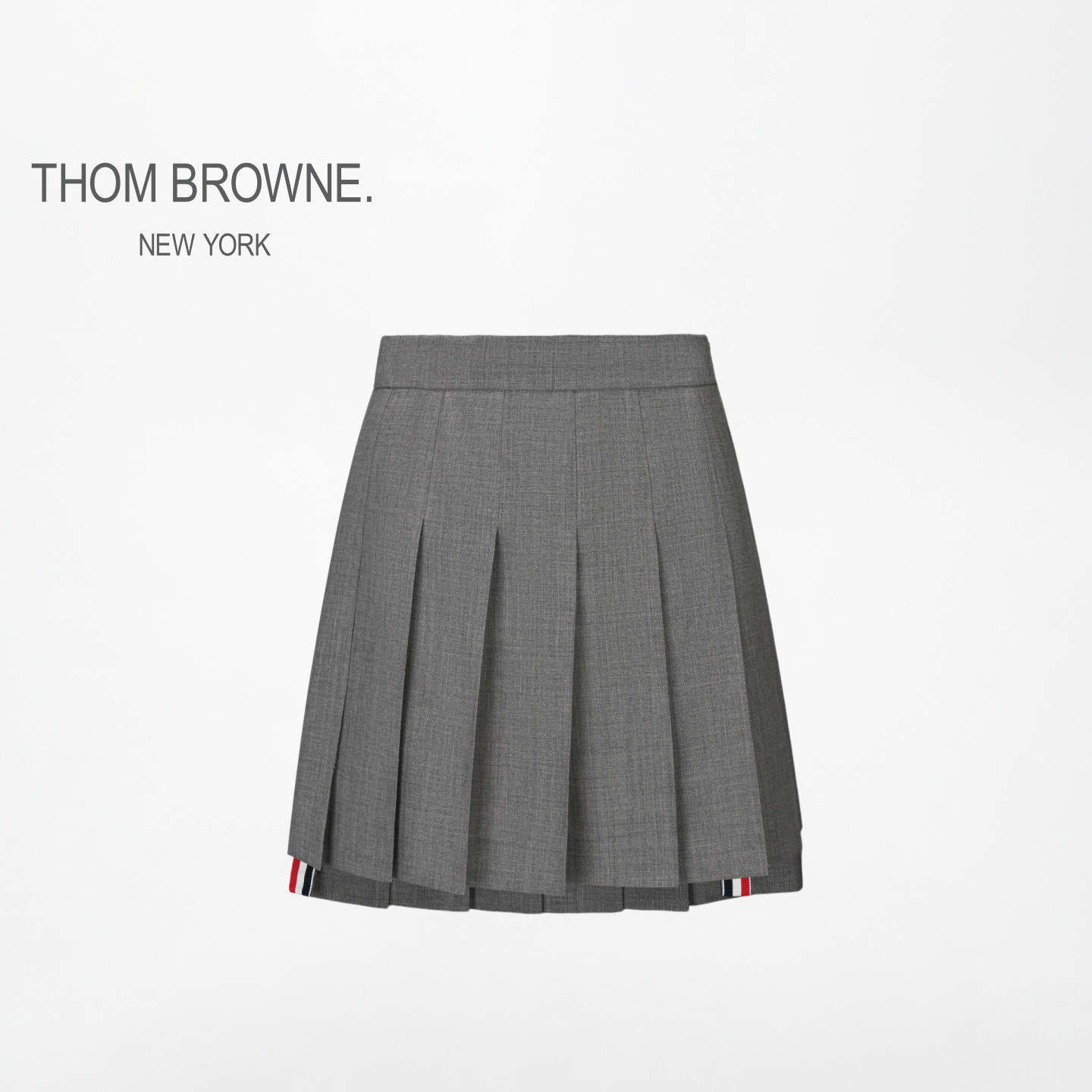 THOM BROWNE 女士羊毛百褶裙迷你短裙