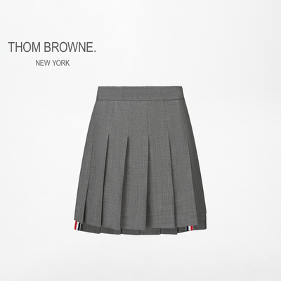 THOM BROWNE 女士羊毛百褶裙迷你短裙