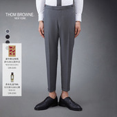 6期免息 THOM BROWNE 男士 低腰羊毛斜纹休闲裤