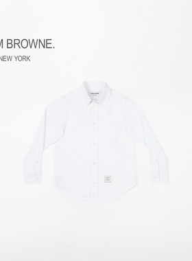 THOM BROWNE 儿童经典耐久性牛津布纯棉白色衬衫
