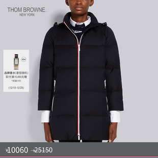 BROWNE THOM 女士海军蓝色羊毛漏斗领大衣外套 秋冬优惠