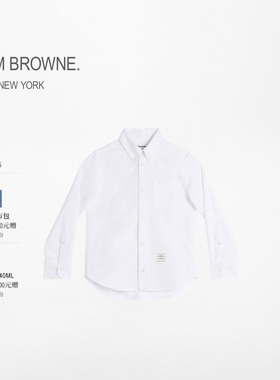 [3期免息]THOM BROWNE 儿童四条纹牛津布尖领衬衫
