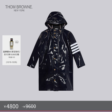 [五折优惠]THOM BROWNE 童装四条纹海军蓝色雨衣
