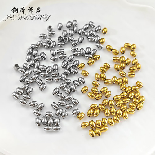 真空镀金不锈钢米珠diy水晶隔珠