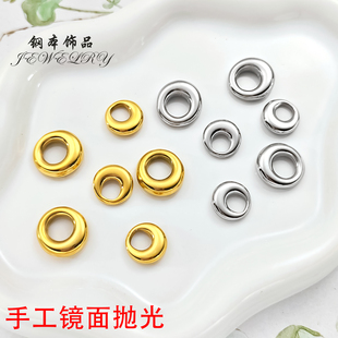 钢本饰品 抛光不锈钢圆环隔片水晶手链隔珠异形垫片真空镀金吊坠