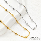 钢本饰品 不锈钢夹珠链镀金带珠扁十字链手工diy编织手链链子材料