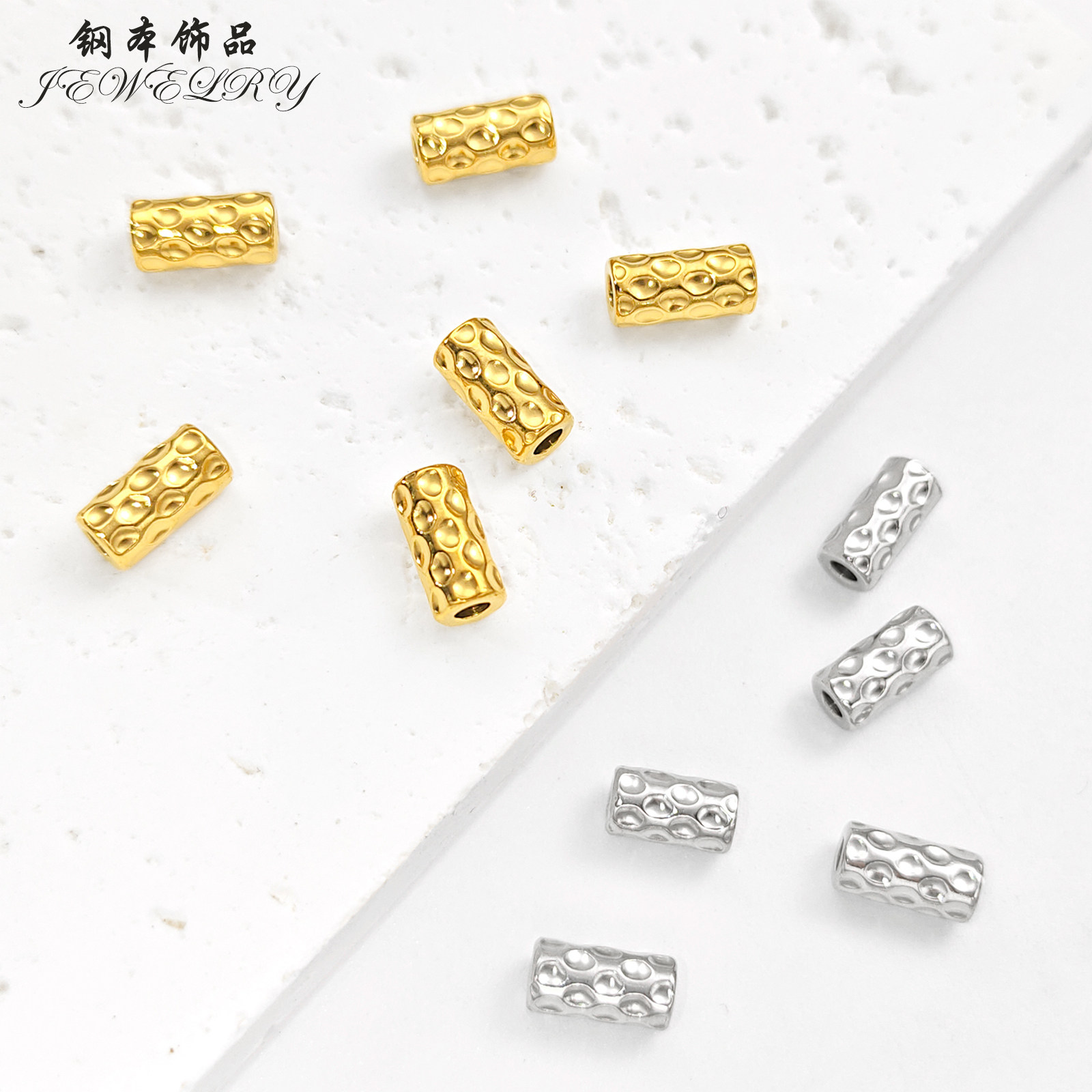 钢本饰品 不锈钢陨石熔岩桶珠diy水晶串珠隔珠长桶珠真空镀金散珠,饰品/流行首饰/时尚饰品新,其他DIY饰品配件,淘宝优惠券,粉丝福利购,淘宝优惠卷