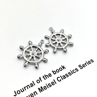 钢本饰品不锈钢空心船舵挂饰手工diy手链项链配饰手作钛钢配件