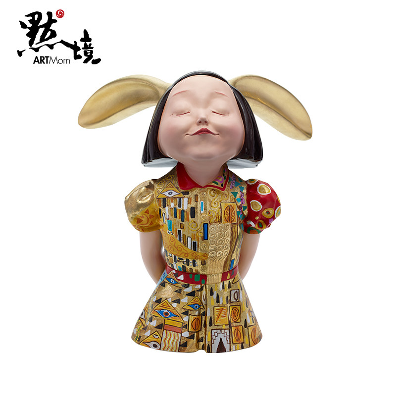 默境稀奇向京我看到了幸福金迷克里姆特限量桌面艺术摆件雕塑礼物