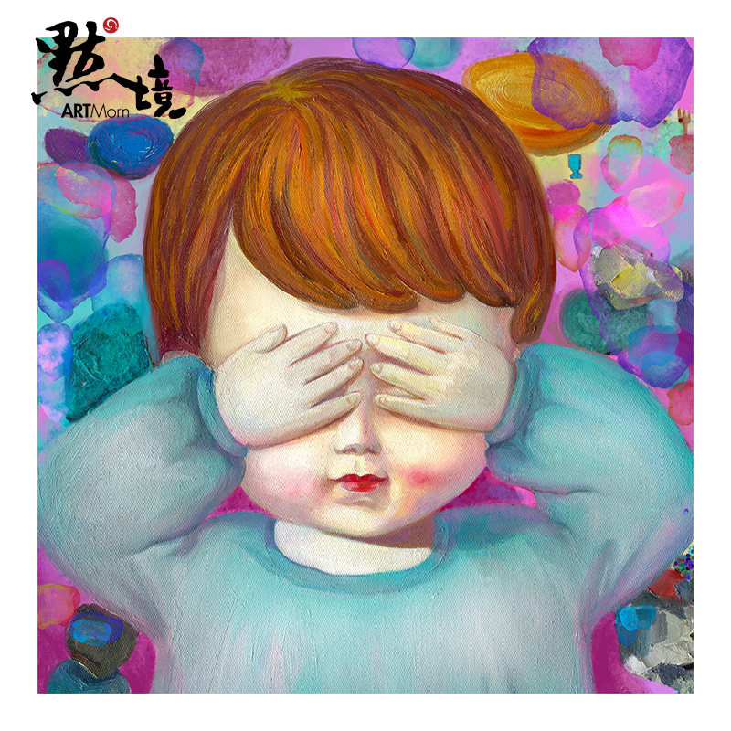 默境 魏盼盼签名版画三不天使系列不看/不说/不听限量500版装饰画