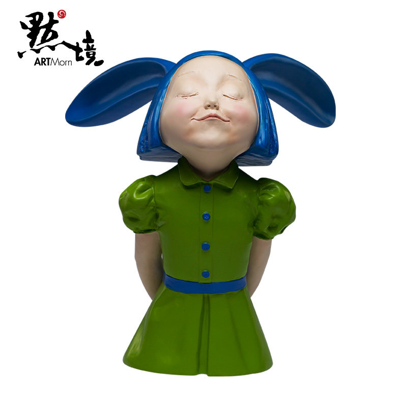 默境我看到了幸福 青春绿 客厅装饰桌面雕塑潮玩创意摆件节日礼物