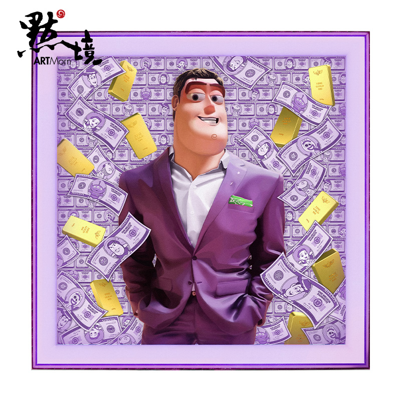 KennyZ版画BigBossBuzz亲笔签名限量88版玩具总动员巴斯光年摆台