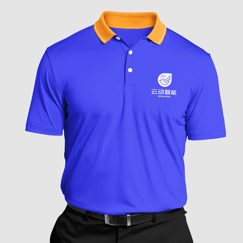 E10人物Polo文化衫样机企业员工短袖工服VI设计智能贴图PSD素材