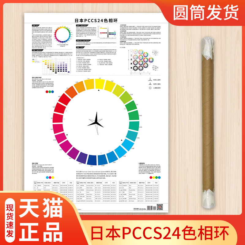 日本PCCS色卡色彩搭配色卡24色相环海报调色卡国标色卡样本通用蒙赛尔cmyk色系rgb原色调图样板纸配标准色卡 文具电教/文化用品/商务用品 色卡 原图主图