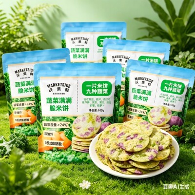 沃集鲜蔬菜脆米饼 0 反式脂肪酸 轻薄酥脆口感休闲食品沃尔玛代购