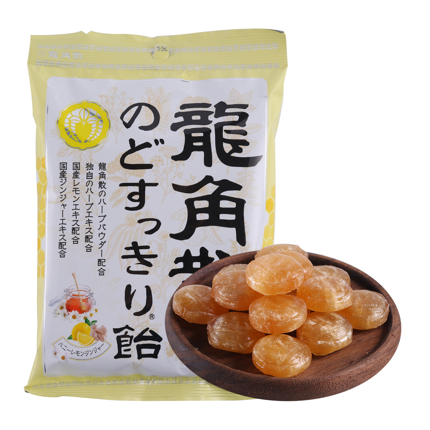 沃集鲜龙角散日本进口蜂蜜柠檬生姜味润喉糖果聚会分享沃尔玛代购