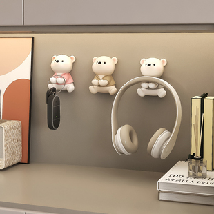 创意卡通熊入户玄关门后挂钩墙上壁挂儿童房挂衣架帽子书包挂衣钩