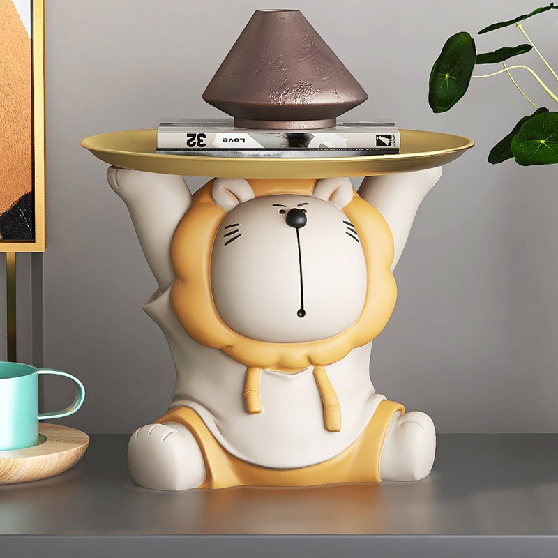 可爱狮子入户玄关钥匙收纳摆件桌面托盘装饰客厅家居饰品乔迁礼品,家居饰品,桌面摆件,淘宝优惠券,粉丝福利购,淘宝优惠卷