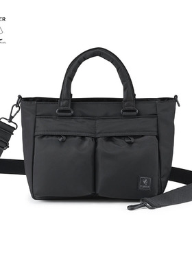 PORTER-POP 尼龙哑光黑色手提包斜挎包防水单肩斜挎包大容量包包