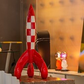 丁丁历险记火箭仿真造型模型太空雕塑飞行航空发射导弹摆件装 饰品