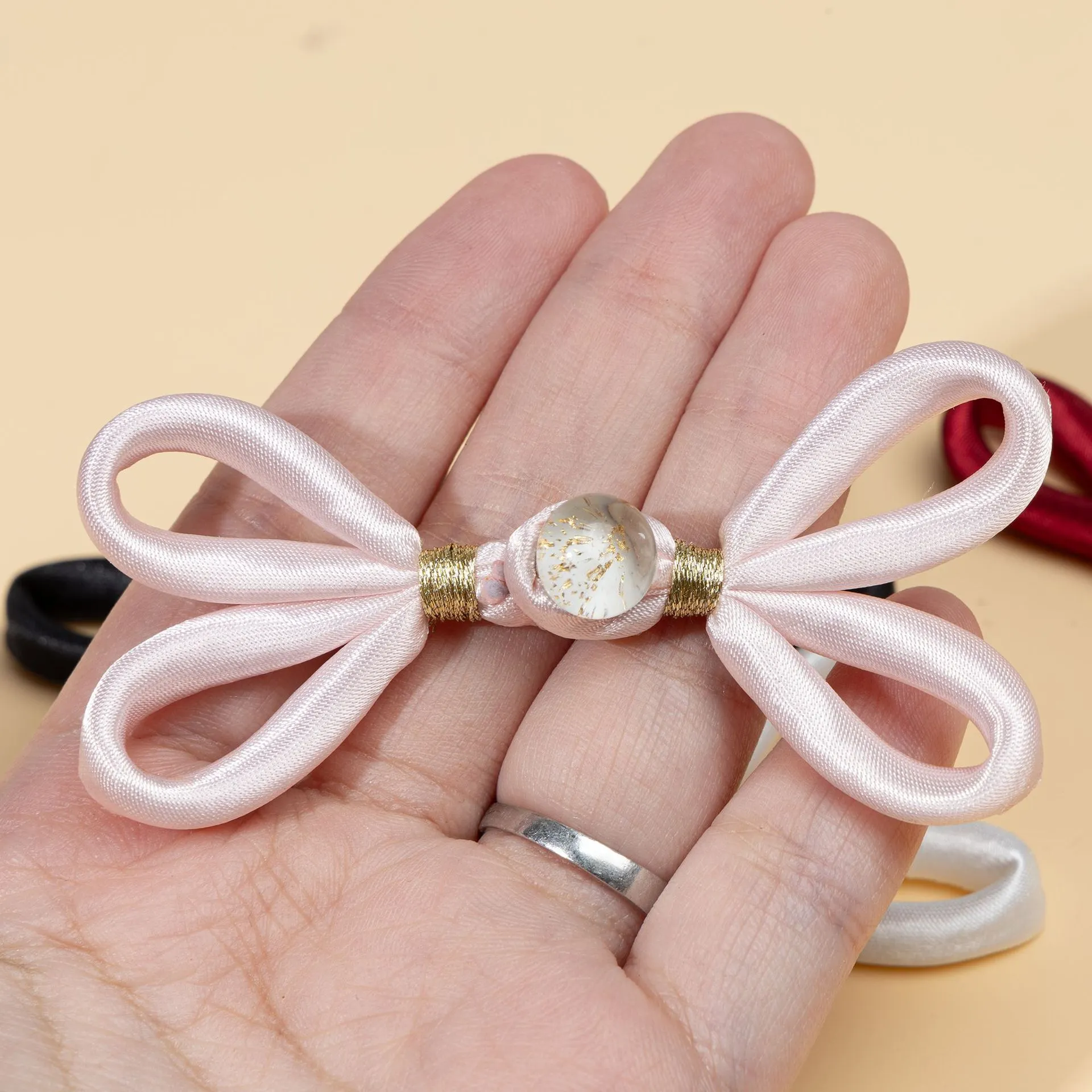 旗袍盘扣唐装汉服玉珠蝴蝶布扣中式礼服国潮服装手工蝴蝶结绕线