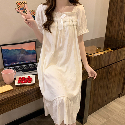 短袖睡裙女款夏季纯棉