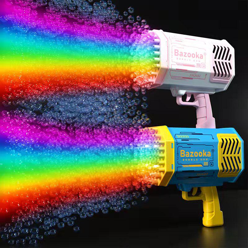 69孔泡泡机儿童手持烟花机枪加特林枪全自动网红爆款男女孩玩具吹