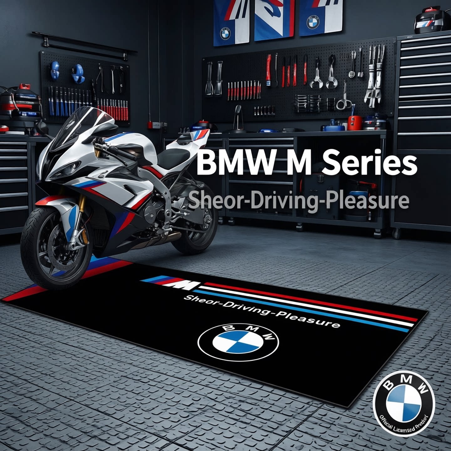 适用宝马BMW摩托车型地毯机车地垫车队展示车库停车毯子垫子个性