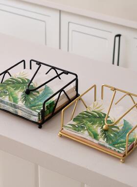 铁艺方形纸巾纸巾方盒架方形纸架巾酒店咖啡厅餐厅餐巾餐桌形纸巾