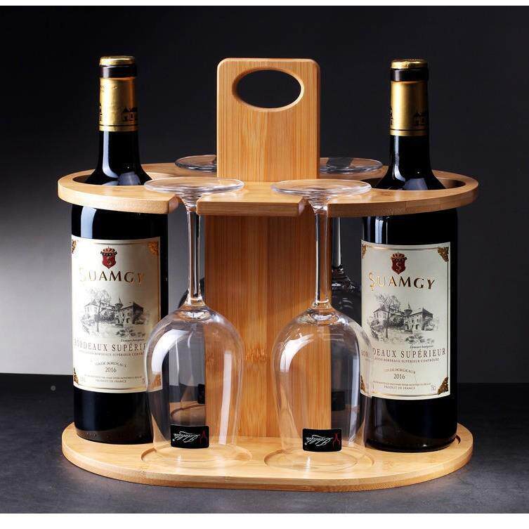 竹制红外酒架摆件制红酒户架高脚杯倒挂杯架便携竹悬挂式酒红酒杯