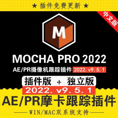 AE/PR摩卡插件+独立版-中文汉化平面跟踪mochapro2022v9.5.1
