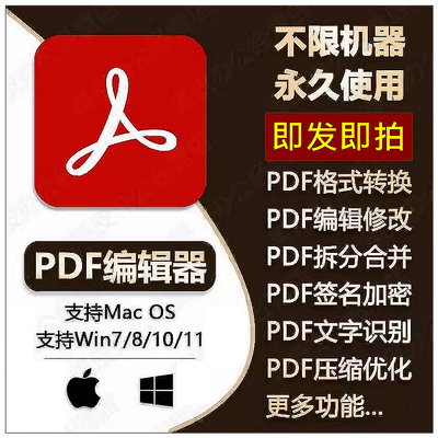 PDF编辑器转Word软件修改合并拆分压缩转换器图片格式除去水印