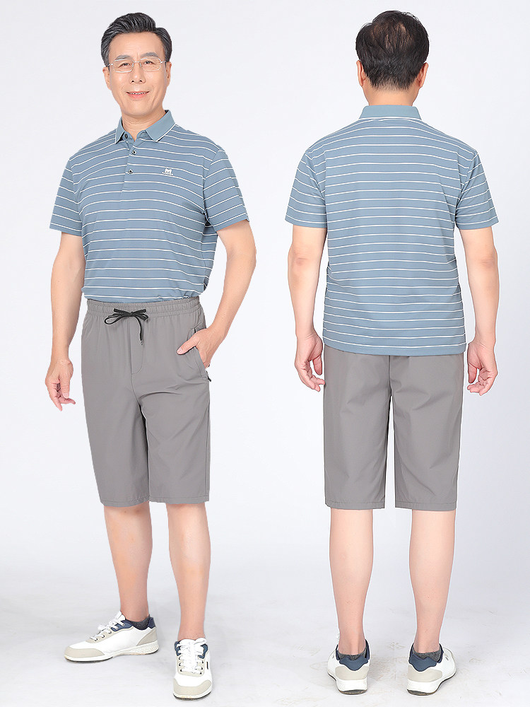 MIDDLE-AGED AND ELDERLY DADS WEAR MENS ICE SILK FIVE-POINT PANTS OVER SUMMER SHORTS SUMMER CLOTHES OLD PEOPLE OVER-THE-KNEE BIG PANTS MEN IN SUMMER