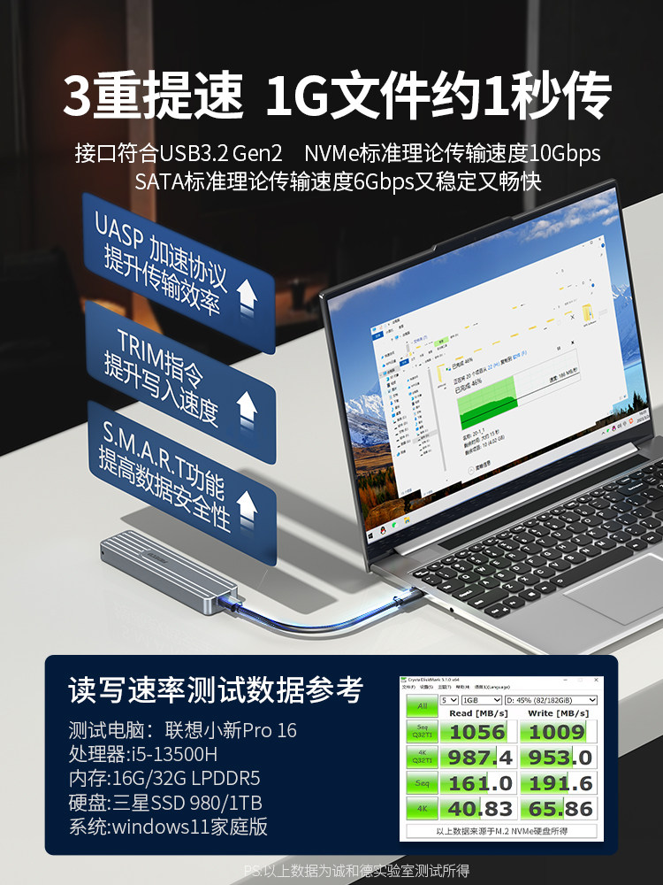 CHENGHEDE M2 솔리드 스테이트 드라이브 박스 외부 NVME|SATA 노트북 리더 모바일 SSD 외부 쉘
