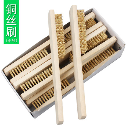 钢丝刷长柄铜丝刷木柄钢刷除锈带柄文玩刷子铁刷子烧烤刷子清洁刷