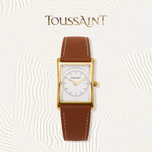 新款TOUSSAINT杜桑小蛮腰系列初雪棕 女士手表 复古百搭手表
