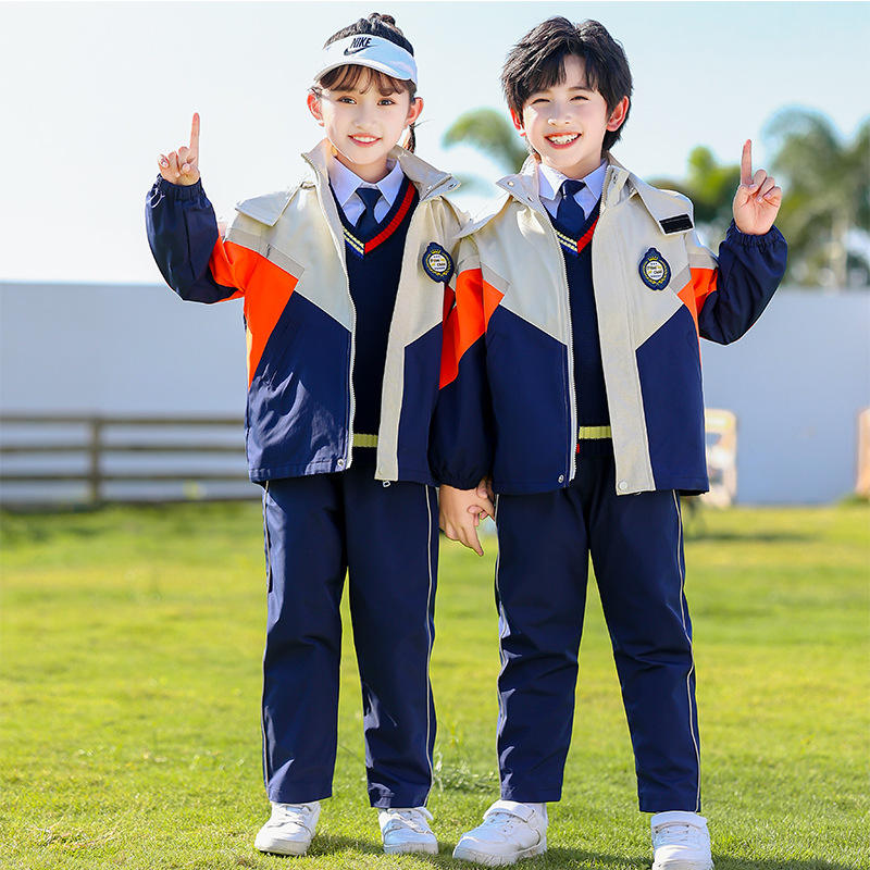 幼儿园园服春秋三件套儿童运动班服小学生校服秋冬冲锋衣加厚套装