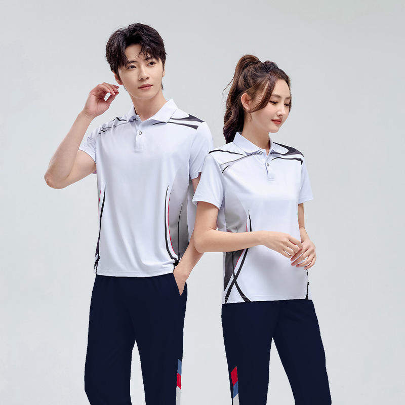 情侣运动夏季短袖长裤女T恤套装运动服员工出场团体服888哇偶定制