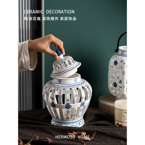 HERMOSO欧式镂空罐烛台酒柜装饰