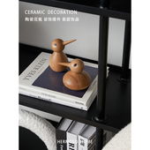 HERMOSO 饰品办公室创意桌面乔迁新居 啄木鸟原木雕刻木摆件酒柜装