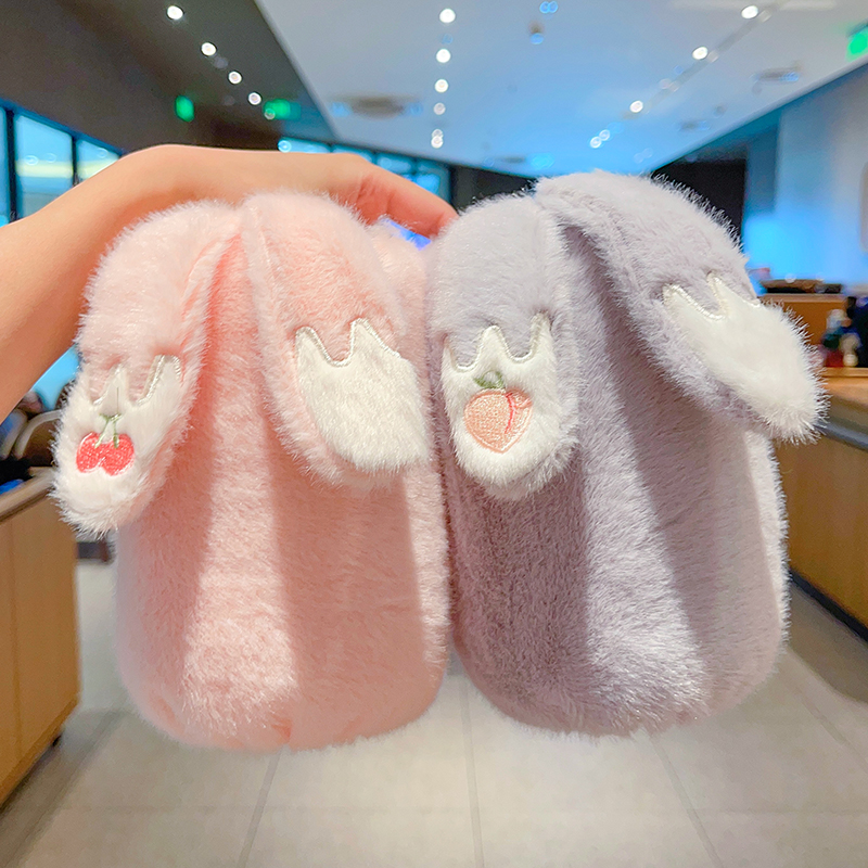 秋冬季女童袖套毛绒兔耳